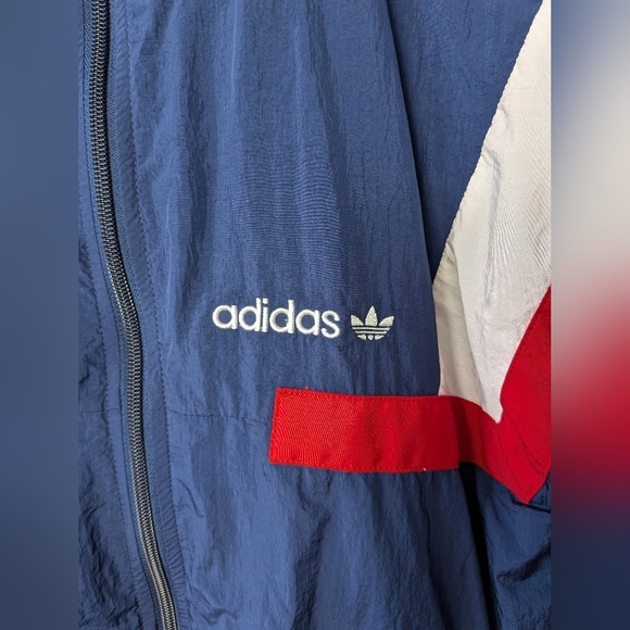 ADIDAS Windbreaker Coat Size XS Unisex (The Size Is Men) Full Zip Navy Blue - Picture 4 of 12